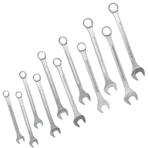 11pcs Metric Jumbo Combination Wrench Set Extra Larget, MM 34,35,36,38,40,41,42,44,46,48,50mm, Chrome Plated, Green Storage Bag