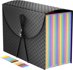 Expanding File Folders Accordion File Organizer with 24 Pockets,Accordian Document Folder Letter Size,Expandable Filing Box,Bill,Receipt and Paper Organizer Storage Boxes,Light-Duty,Portable Perfect Fun storage