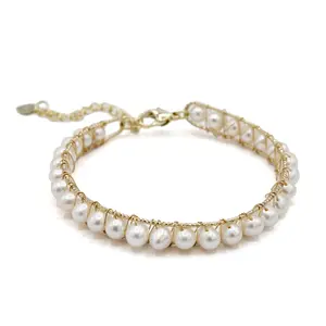 Pearl Bracelet, Flower Girl Bracelet, Baroque Pearl Bracelet