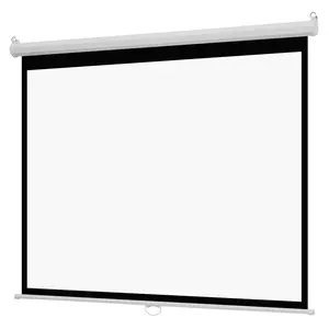 72" Manual Pull-Down Projector Screen – 4K HD Retractable Wall Mount for Home Theater & Office