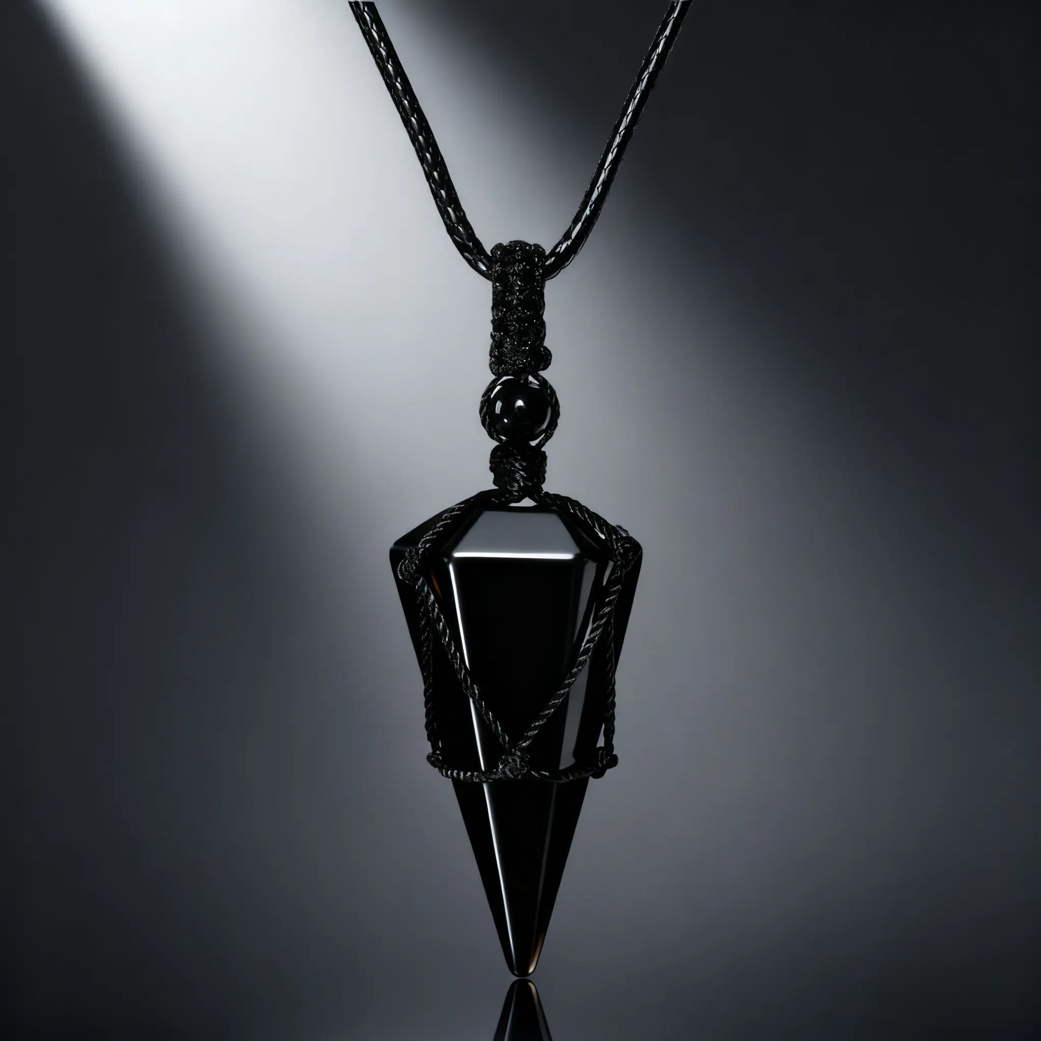 Natural Obsidian Natural Crystals Pendant Necklace - Adjustable Black Gemstone Wrap, 25x30mm Raw Stone, 20-24in Chain, Lightweight Daily Wear Fashion Accessory for Protection & Energy Charm, Daily Wear Necklace, Fashion Necklace