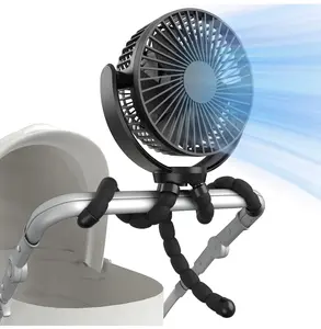 Portable Battery Operated Fan, Baby Stroller Fan Flexible Tripod Small Clip on fan for Bike & Treadmill,USB Rechargeable and Handheld Cooling Fan for Travel, Car Seat, Golf Cart, Bed