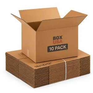 Moving Boxes Medium 18"L x 14"W x 12"H 10-Pack| Corrugated Cardboard Box for Shipping, Mailing, Packing, Packaging and 18x14x12