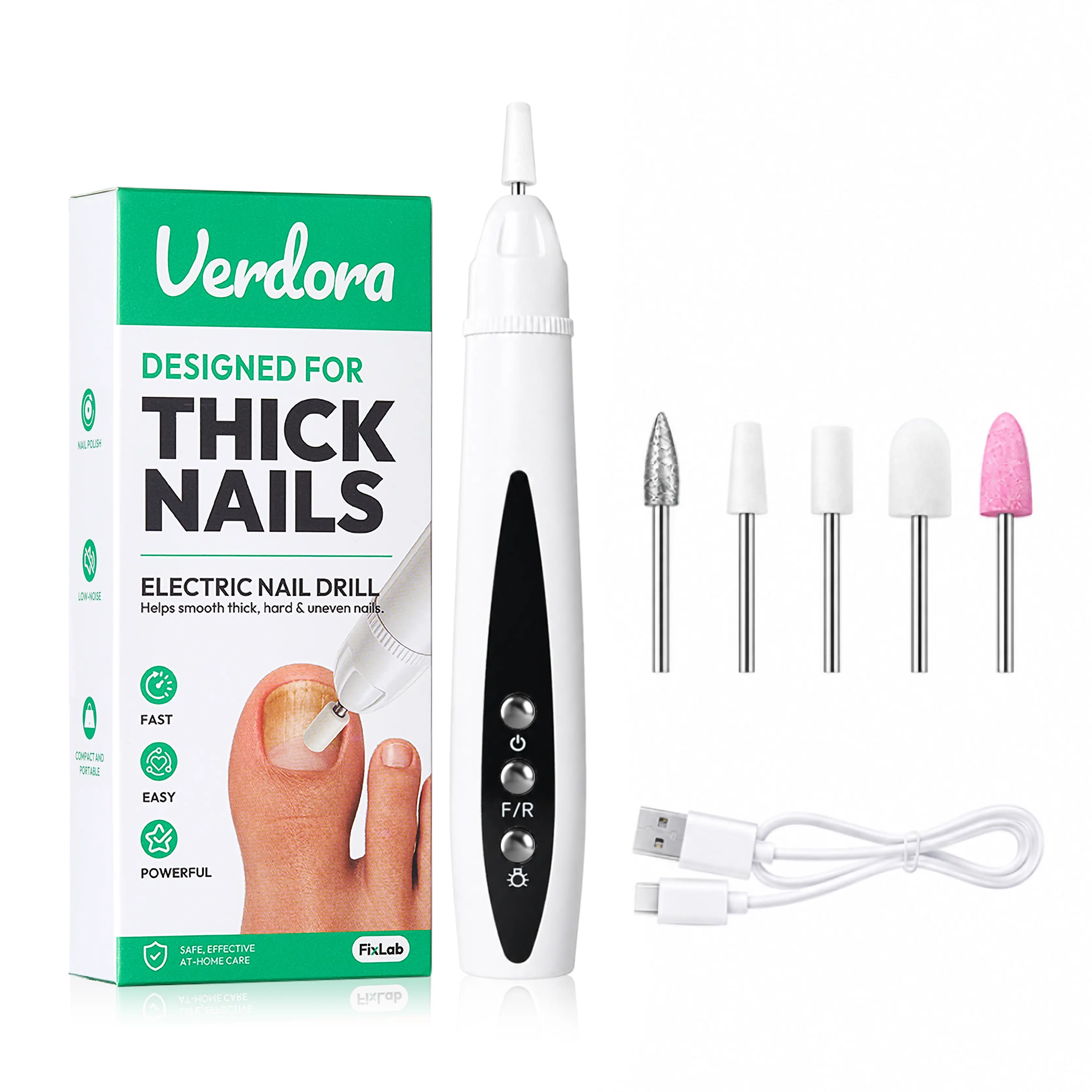 Electric Nail Drill for Thick Nails, Cordless Efiles for fungal Nails Lightweight Nail Care Tool for nail repair