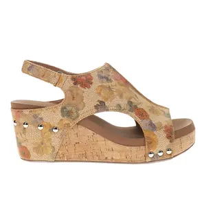 Corkys Womens Carley Floral Studded Slingback  Casual Sandals Casual High Heel 3" & Up - Brown