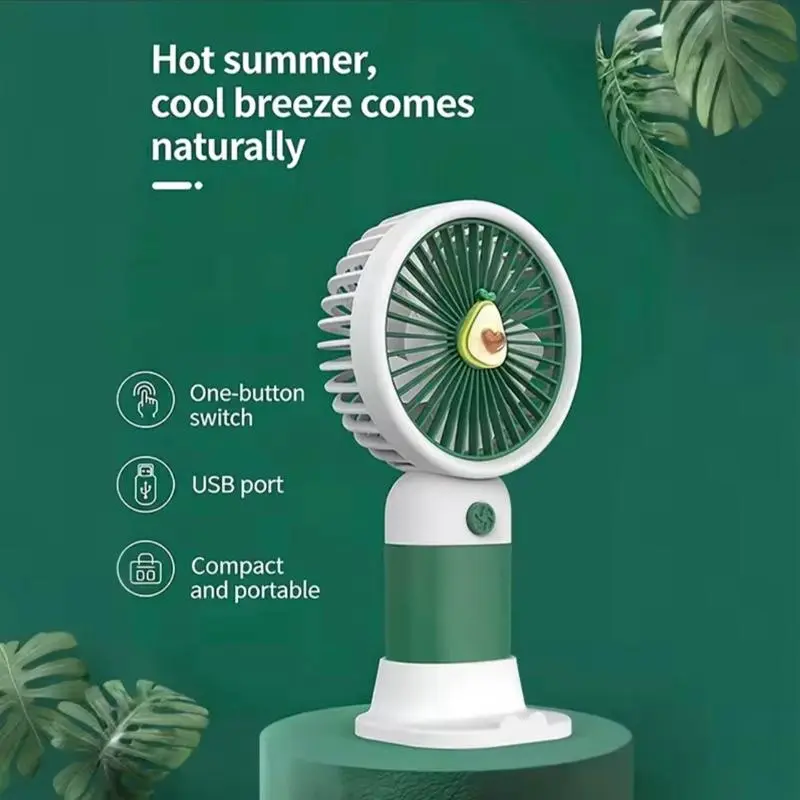 Portable Handheld Mini Fan, Foldable Neck-Hanging Fan with 5-Speed Settings, USB Rechargeable & Built-In Phone Stand