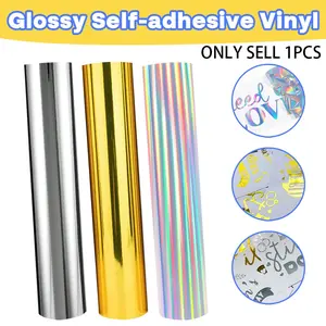 Permanent Vinyl Roll, Waterproof Self-Adhesive Pet Material, 12x35.4 Inches, Ideal for DIY Crafts & Home Decorations