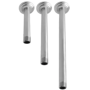 Westbrass D3608A-07 1/2" x 8" Ceiling Mount Arms, Heavy Duty Machined Brass Flanges, Medium Projection - Lead Free Brass Nipple, Satin Nickel