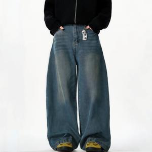 Echoepic Baggy Jeans for Men&Women Unisex Y2K Streetwear Vintage Wide Leg Cargo Casual Loose Fit Denim Hip Hop Skater Straight Leg Carpenter Jeans Pants Menswear