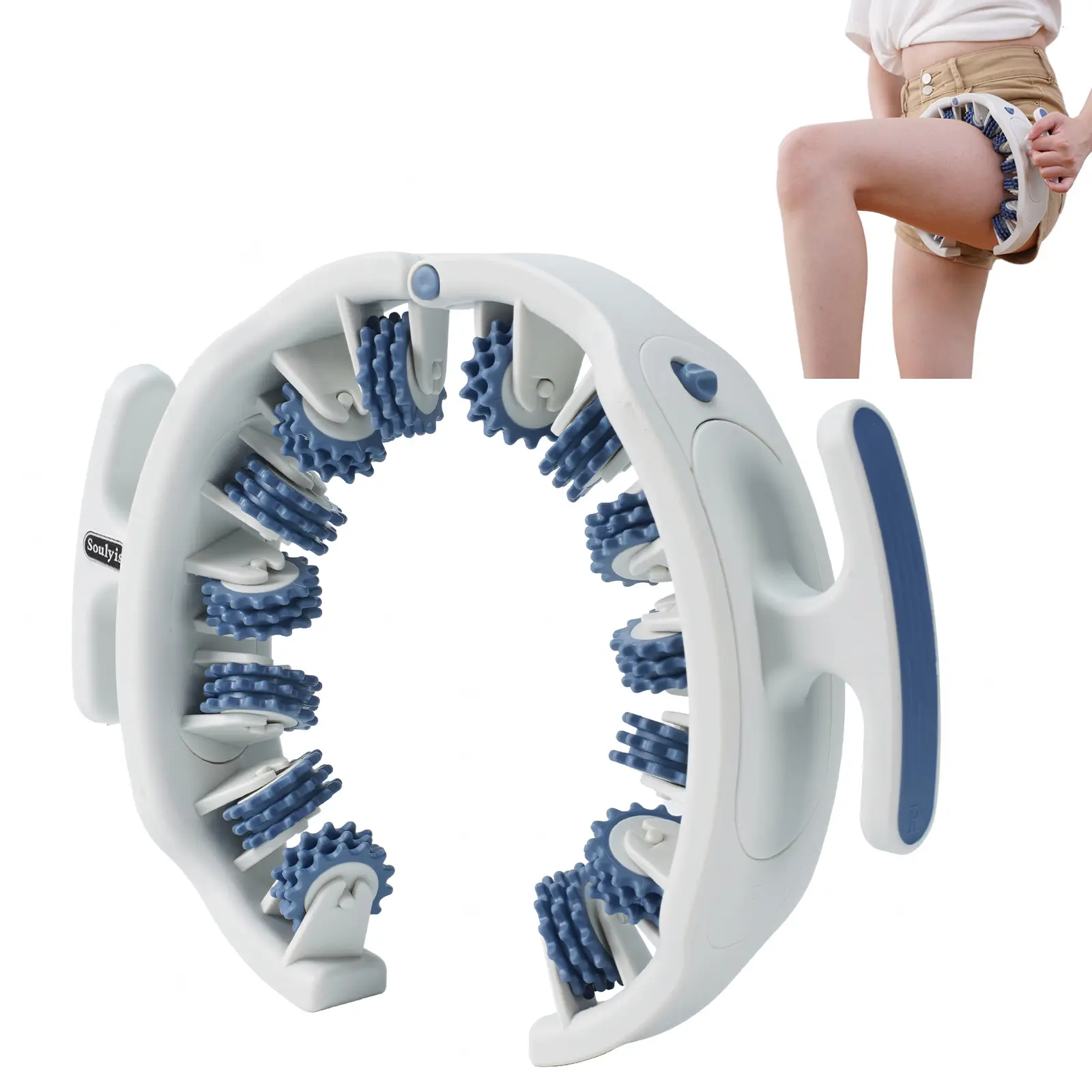 Soulyis Cellulite Manual Push-Pull Roller - Deep Tissue Pain Relief, Body Sculpting, Anti-Inflammation and Fast Recovery, Pilates Equipment & Yoga Gear & Massage & Fitness & Holiday Gifts