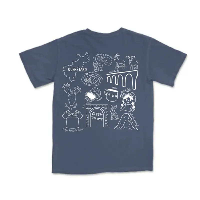 Women's Querétaro México State Comfort Colors Casual Fitted Embroidered Vintage Graphic Comfortable Cotton Short-Sleeve Unisex T-Shirt for Summer, Soft, Oversized