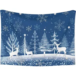 Winter Tree Blanket - Snowflake Throw Blanket 23 x 16 mas Mooses Trees Couch Blankets for Puppy Dogs Cats