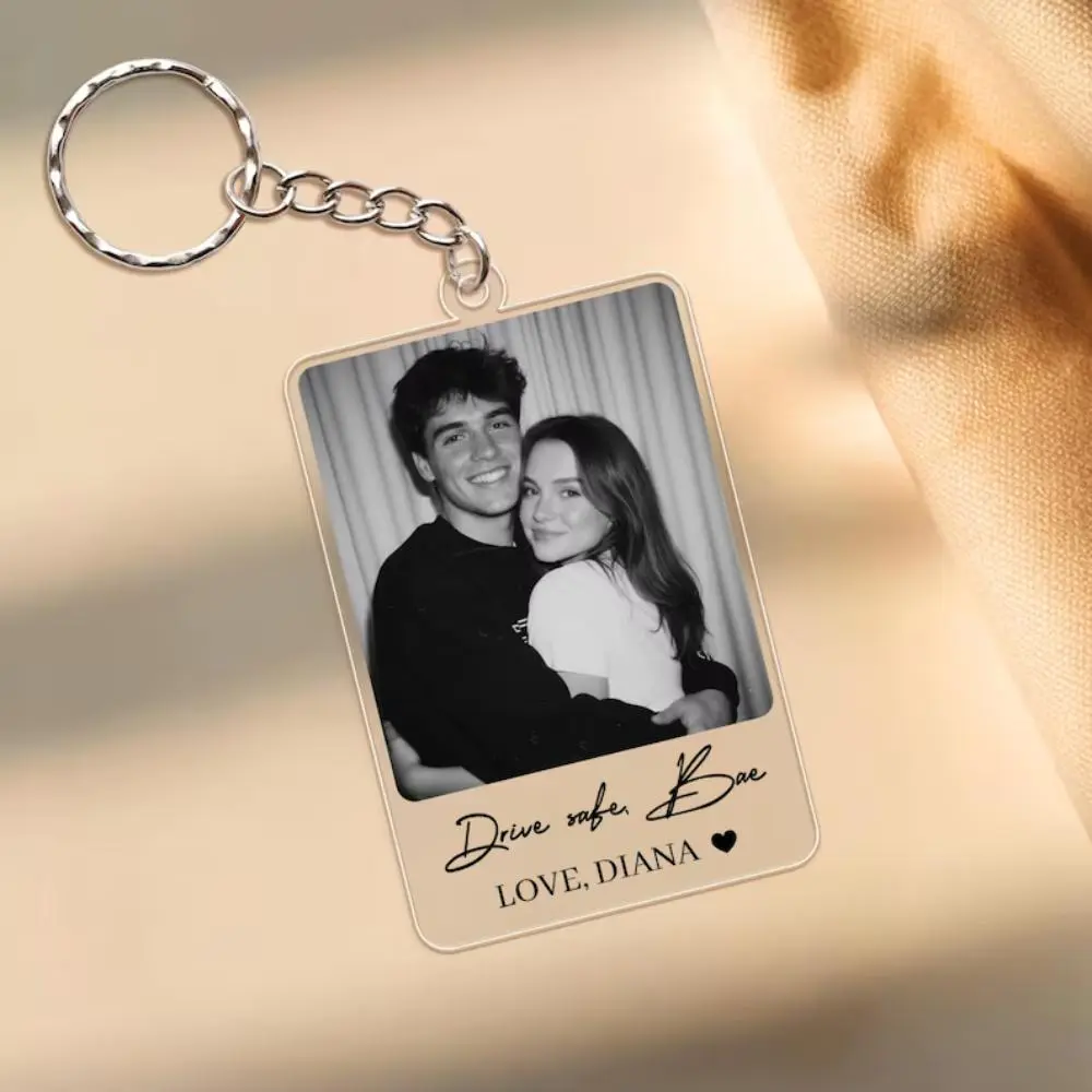Custom Drive Safe Photo Keychain, Personalized Valentine's Gift for Him, Boyfriend, Husband Custom Drive Safe Photo Keychain, Personalized Valentine's Gift for Him, Boyfriend, Husband