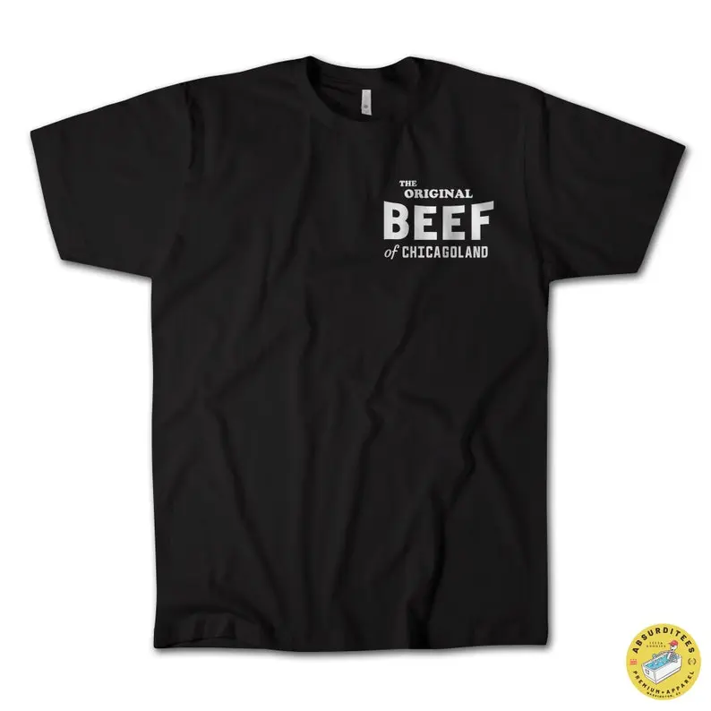 Original Beef of Chicagoland T-Shirt | Carmy (the Bear), Ritchie & Sydney Sandwich Shop Front Chest Print Shirt Crewneck Clothing, Cotton, Menswear, Soft, Stylish, Top, Breathable, Classic, Day Graphic Long