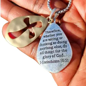 Scripture Necklace, 1 Corinthians 10:31 Do all things for the Glory of God, Bible Verse Jewelry, Inspirational Women Christmas Mom Gift