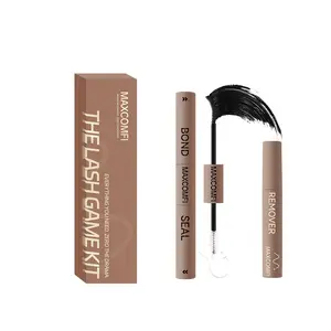 Maxcomfi 3-IN-1 Lash Bond, Waterproof Seal & Makeup Remover Power Duo Set - Latex-Free, Sensitive-Safe Cosmetic Adhesive for Lash Clusters, Secure Long-Lasting Hold, Pool-Proof