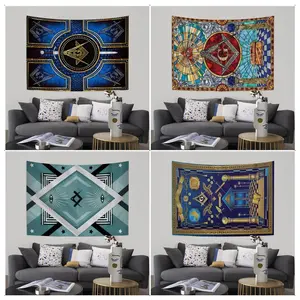 Masonic Freemason Illuminati Printed Large Wall Tapestry Japanese Wall Tapestry Anime Art Home Decor Digital printing polyester wall tapestry suitable for use in living rooms bedrooms offices bars party