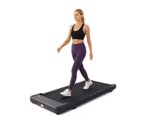 Compact Walking Treadmill for Small Spaces, Quiet Under-Desk Walking Pad with Remote, Slim Portable Design for Home Office Workouts, LED Display, Easy to Store,Black