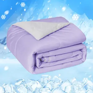 Cooling Comforter King Size, Purple Summer Cooling Blanket for Hot Sleepers and Night Sweats, Japanese-Sided Cold Tech Q-Max 0.45, Soft Breathable Lightweight