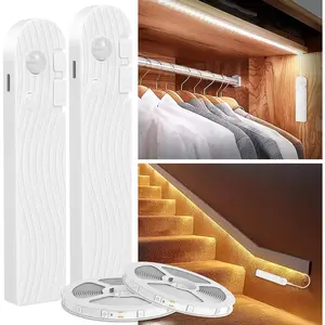 THE WELL KEPT 6.56ft 2pack Stair Lights Motion Sensor Indoor - Rechargeable Closet Staircase Pantry Kitchen Lighting, 2200mAh Battery Powered Motion Activated Led Light Strip