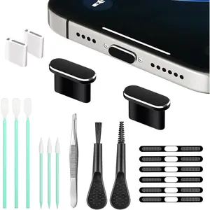 Mobile Phone Speaker Metal Dust Mesh, typeC  Port dust Plug, USB C Cleaning Brush Cleaning Tool Set for  171615 Series