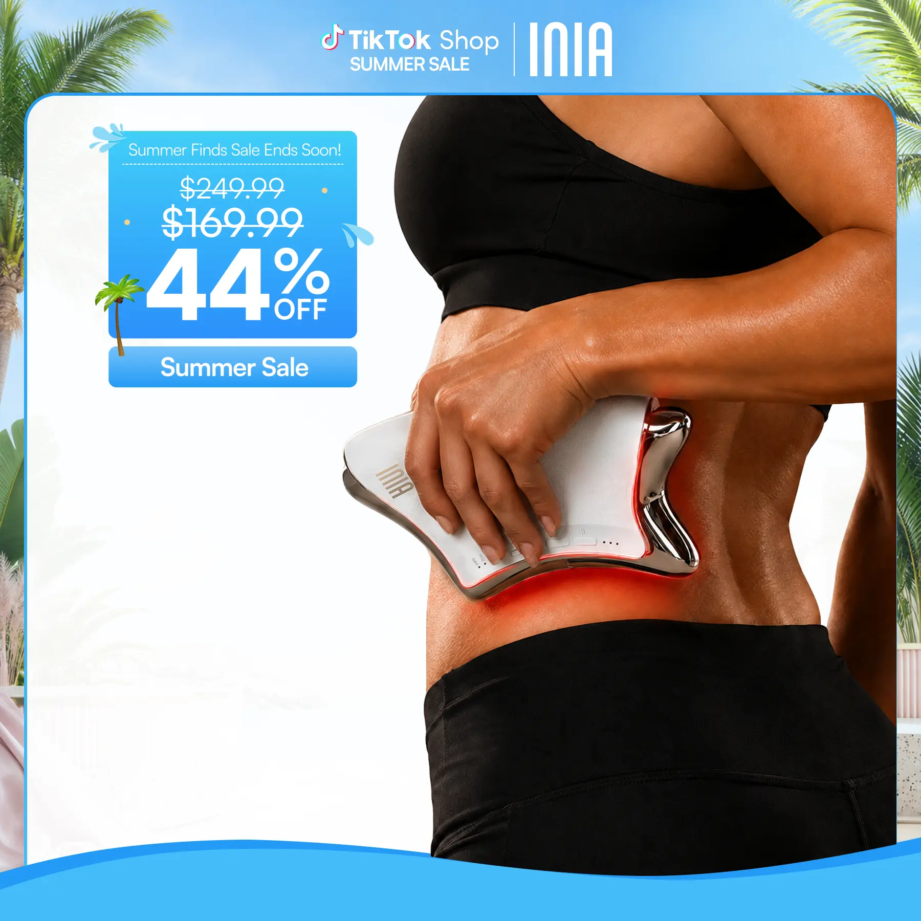 INIA FASCIOR Clinical-Grade 4-in-1 Body Contouring & Recovery Beauty Tools, RF, EMS & Red Light Therapy for Skin Tightening & Cellulite, Ideal for Women's Deep Tissue Massage
