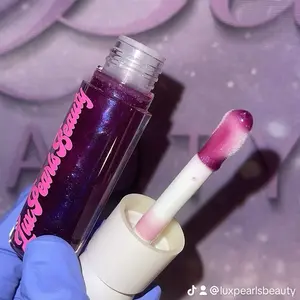 Royal Purple Lipgloss - Clear Tube - High-Quality Makeup Product Glossy Cosmetic. Will leave your lips feeling moisturized and luxurious with just a hint of purple