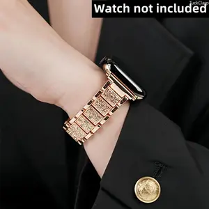 2026 New Rhinestone Decor Watch Band (Band Only), Smart Watch Replacement Watchband, Fashion Wearable Accessories Compatible with Apple Watch Ultra/Se/8/7/6/5/4/3/2/1