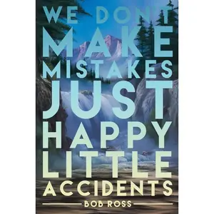 Bob Ross Quote Poster Happy Little Accidents  Famous Motivational Inspirational Wall Art