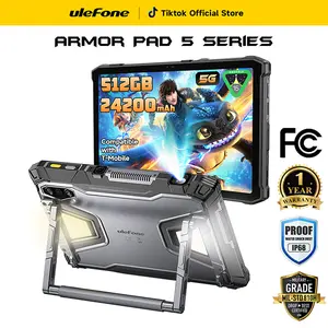 Ulefone Armor Pad 5 Pro/Pad 5 Ultra 5G Rugged Tablet Build-in 200 Lumens Projector,32GB+512GB/2TB Expansion,Android 15,24200mAh(120W) Battery,11" FHD+ Screen,IP68/69K Waterproof,64MP+64MP+32MP Camera,Dual LED Lights,Widevine L1