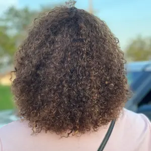 Brown / black Sugar Blonde Short Cut Water Wave Glueless Minimalist Lace Wig with Bangs - 1/4 inch Ready to Go Bouncy Glory