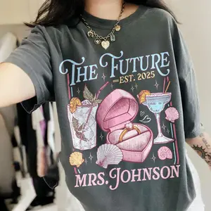 Future Mrs Shirt Comfort Colors – Custom Bride Shirt, Personalized Engagement Tee, Bride To Be Gift, Bachelorette Party Shirt, Fiancee Gift