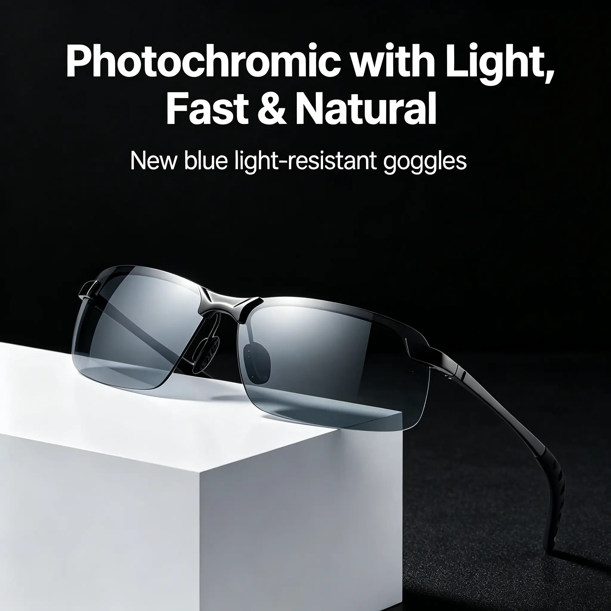 Paleshy Polarized Photochromic Sunglasses, UV400 Protection, Anti-Glare Glasses for Driving, Fishing, Cycling and Outdoor Activities