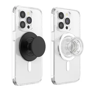 Magnetic Phone Grip Detachable Phone Holder, Silicone Soft MagSafe Loop Grips Accessories Smartphone Mount Cellphone Stand, MagSafe Phone Grip Stand for iPhone 16 Series, Ultra-Soft Silicone Skin, Detachable Dual Ring Design,TiktokShopDeal