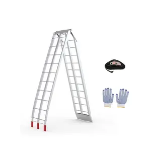 7.5 FT Motorcycle Ramp, Aluminum Dirtbike Ramp for Trucks, 750 LBS Capacity Lightweight Aluminum Ramps with Load Straps for Motorcycle, Lawn Mowers, ATV/UTV