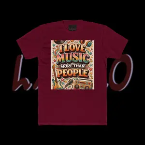 I Love Music More Than People T-Shirt | Retro Boombox Guitar Graphic tee
