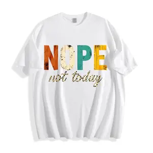 Casual Vintage Style Unisex T-Shirt With Nope Not Today Text Design Perfect For Everyday Wear And Lazy Days Ideal Gift For Friends Family Or Yourself