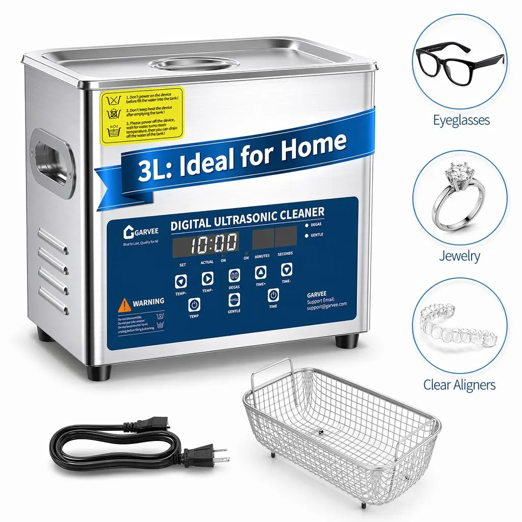 Professional Ultrasonic Cleaner with Digital Timer & Heater - Multi-Size Heavy Duty Stainless Steel Sonic Cleaning Machine for Carburetors, Tools & Jewelry summerwins