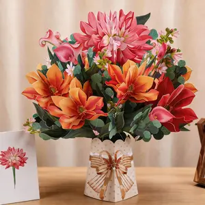 Mother's Day greeting card, 3D Happy Mother's Day card, preserved flower 3D Pop Up card, handmade floral gift, suitable for Mother's Day, anniversaries, and various occasions, the best gift for mom