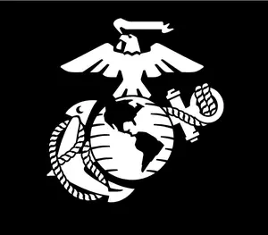 Marines USMC EGA car window decal sticker good for smooth surfaces color white