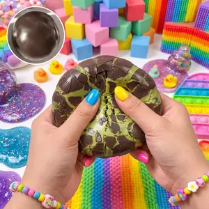 Squishy Dark Chocolate 6cm Crispy TPR Squeeze Wax Toy stress Relief Toy Gift for Kids and Adults