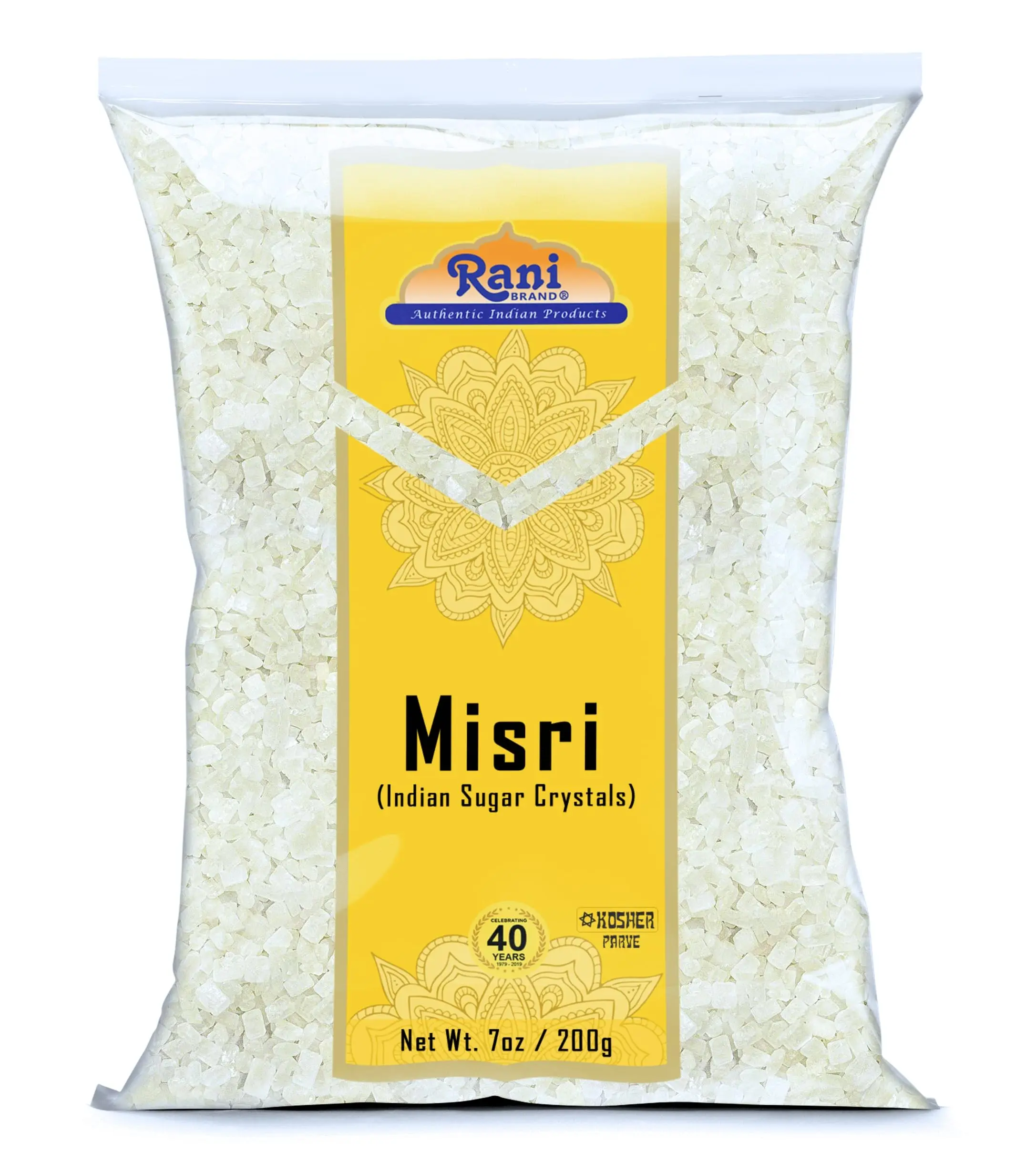 Rani Misri (Indian Sugar Crystals) 7oz (200g) ~ All Natural | Gluten Friendly | No Colors | Vegan | Kosher | Indian Origin
