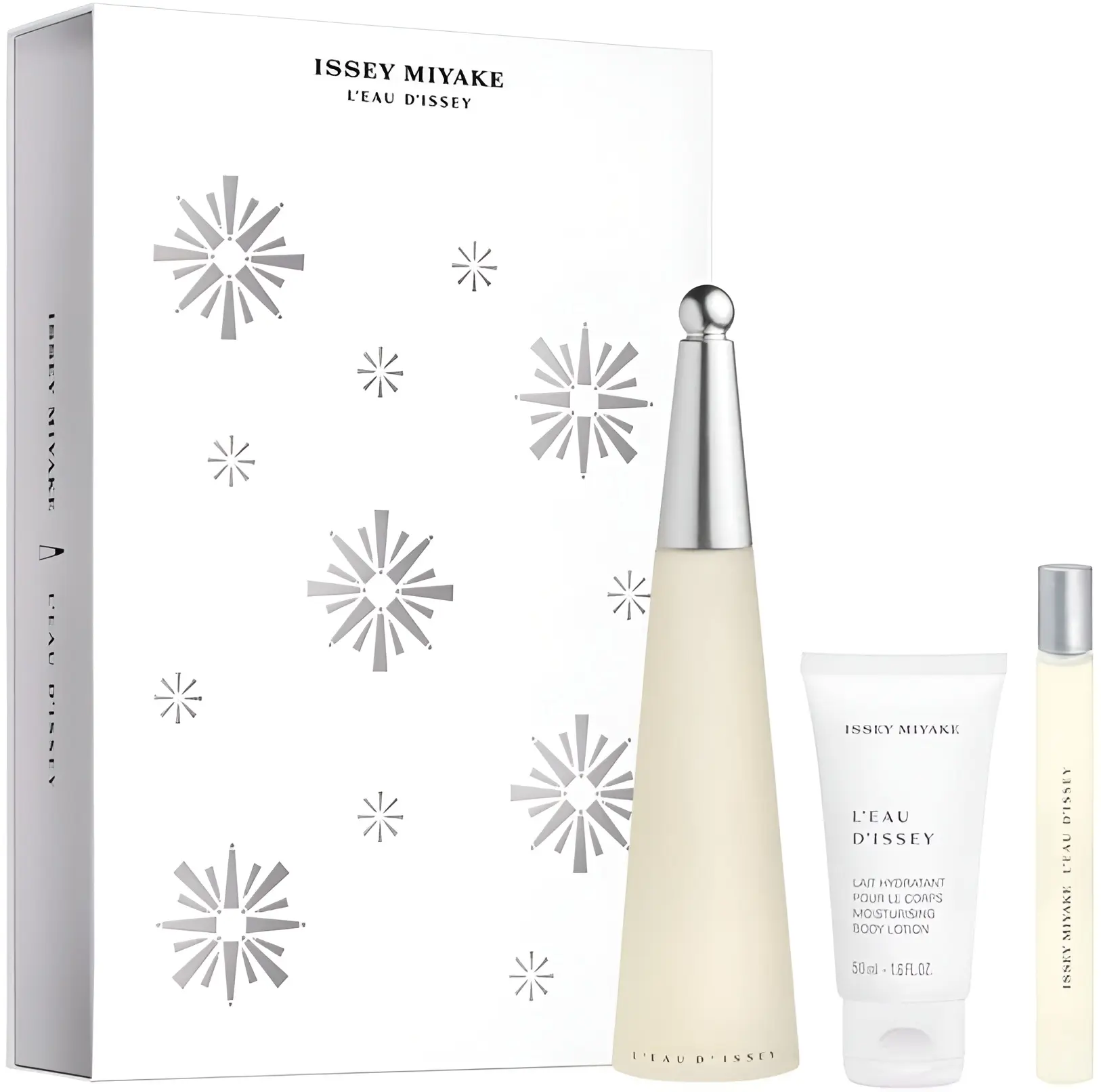 Issey Miyake L'Eau d'Issey for Women 3-Piece Set (Eau de Toilette Spray 3.4 Ounce + Eau de Toilette Spray 0.33 Ounce + Body Lotion 1.6 Ounce)