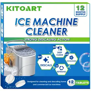 12 Ice Maker Cleaning Tablets - Gentle Formula for Deep Cleaning, Deodorizing & Scaling, Safe & Non-Toxic, No Residue, Sodium Chloride Formula, Compatible with All Ice Machines, 12pcs/24pcs/36pcs Three Specifications Are Available