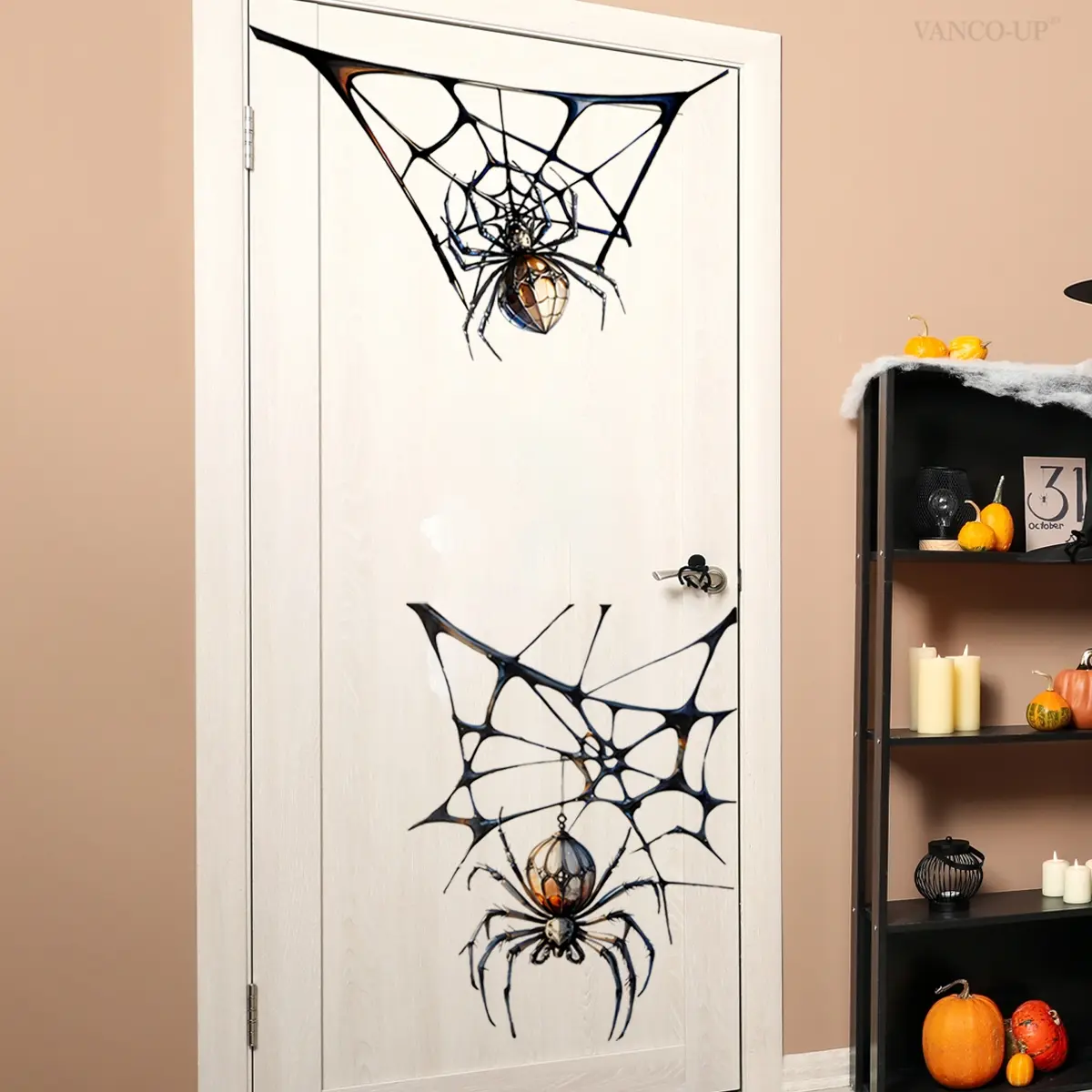 Spider Web Wall Sticker (30x60cm), Halloween Decoration Decal Home Decor for Living Room & Bedroom Walls, Easy-Remove Decorative Background Decor Ornaments, Decorative Stickers