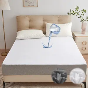 1 Pack Waterproof Fleece Mattress Protector, White Solid Towel Fabric, Noiseless Breathable Machine Washable Mattress Cover for Bedroom Dorm Guest Room