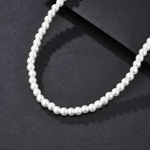 1pc White Imitation Pearl Necklace, Pure White Necklace, Suitable For Giving As A Gift, A Present, A Date, And Celebrating Festivals