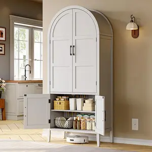 ONBRILL 71 Inch Tall Arched Cabinet, 5-Tier Arched Kitchen Pantry Cabinet With Doors & Shelves