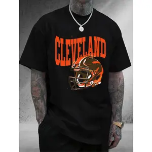 Men's Graphic T-Shirt Cleveland Football Team Logo 100% Cotton Unisex Daily Casual & Gift Idea Sports Fan Apparel