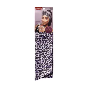 KISS - RED SILKY SATIN EDGE SCARF (PINK & PURPLE LEOPARD ASSORTED)